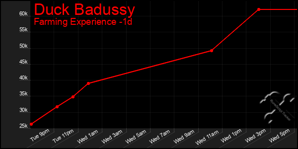 Last 24 Hours Graph of Duck Badussy