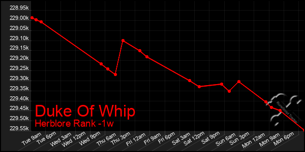 Last 7 Days Graph of Duke Of Whip