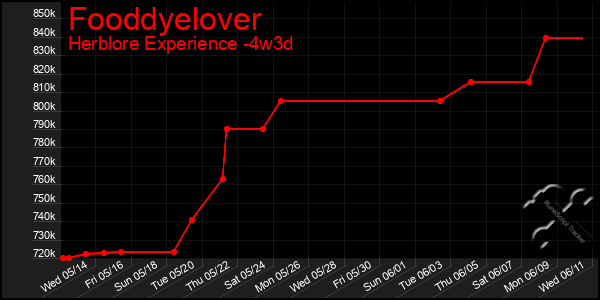 Last 31 Days Graph of Fooddyelover