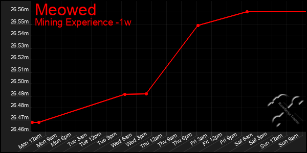 Last 7 Days Graph of Meowed