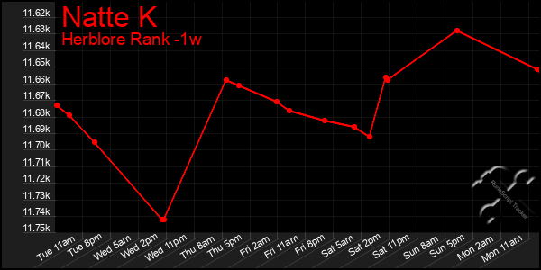 Last 7 Days Graph of Natte K