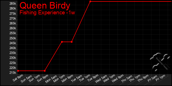 Last 7 Days Graph of Queen Birdy
