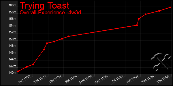 Last 31 Days Graph of Trying Toast